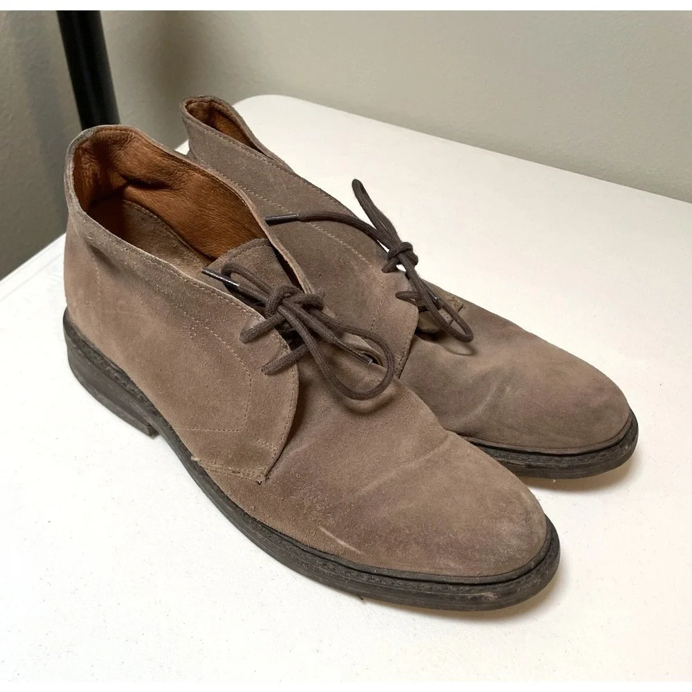 Frye Brown Suede Chukka Boots Men's 11 Lace up Shoes Preppy Casual Minimalist